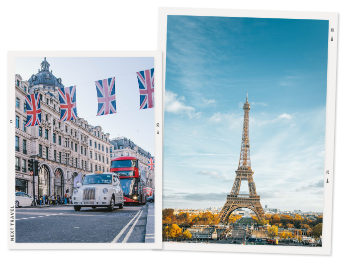 ロンドンとパリのエッフェル塔