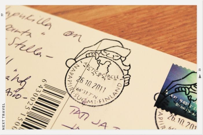 フィンランドのサンタクロース村から投函されたポストカード