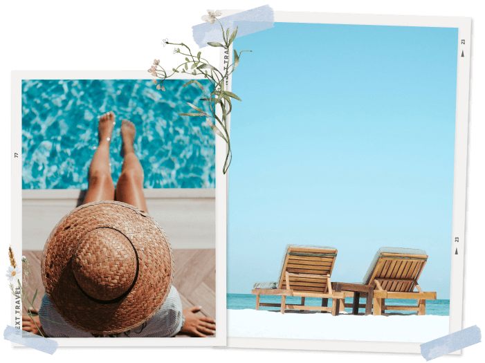 旅行で女の人がリラックスしている様子