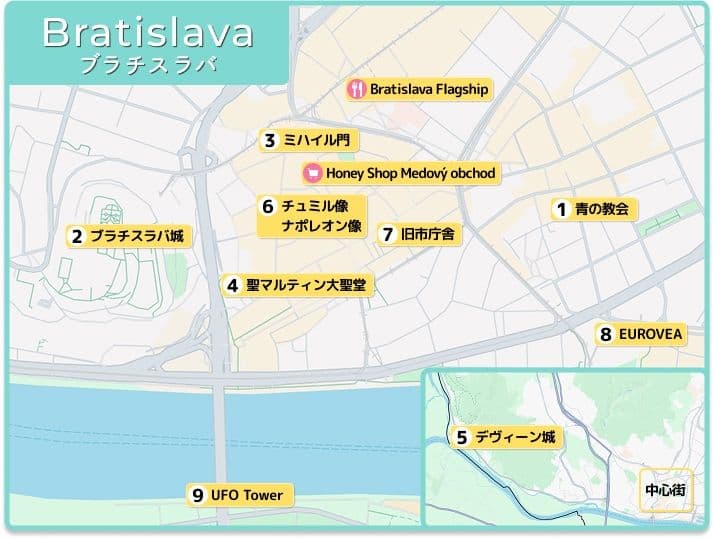 ブラチスラバの地図