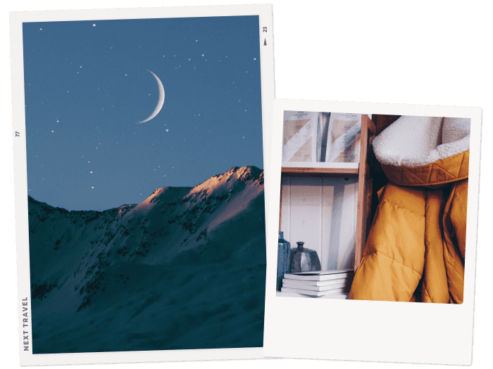 三日月とコートの写真